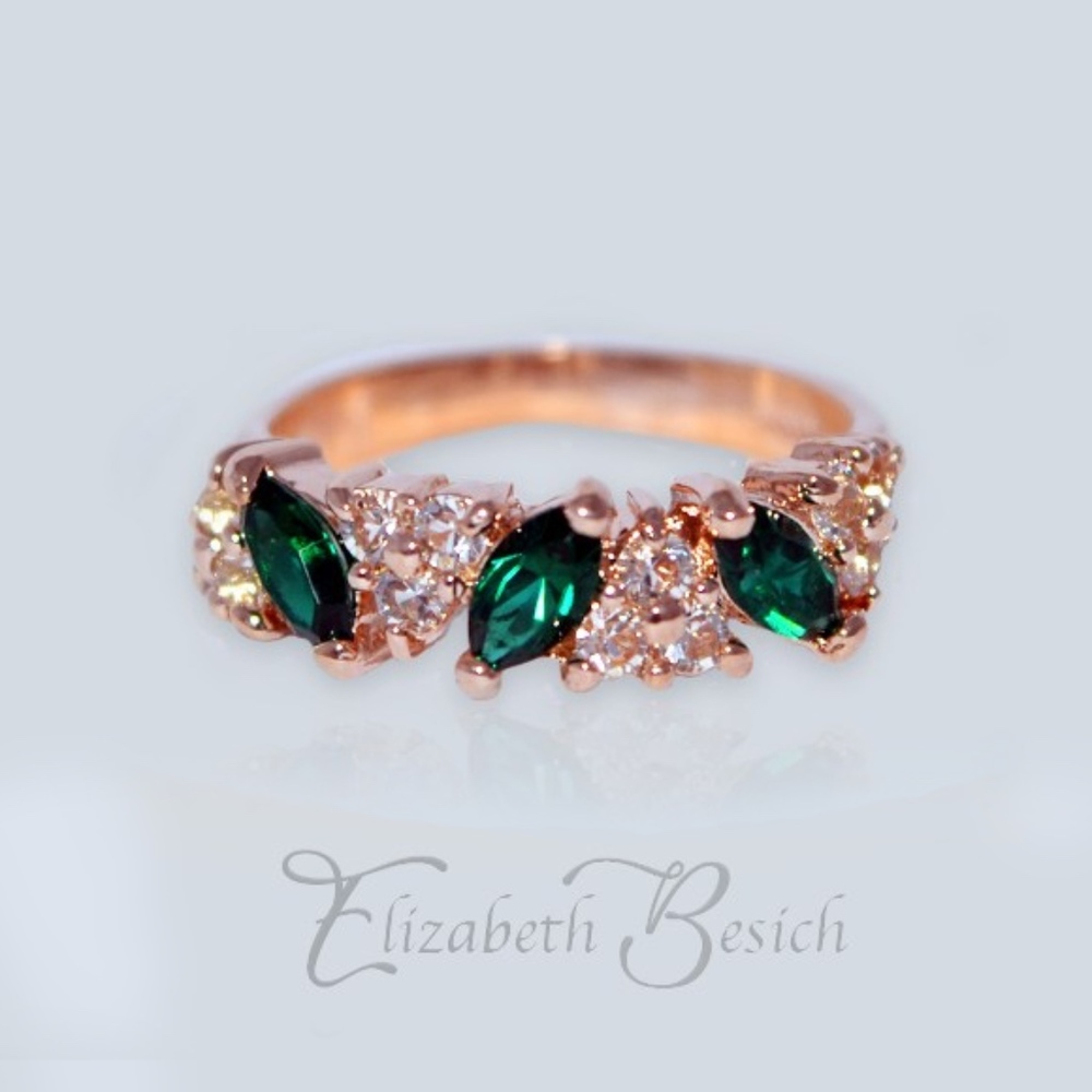 Green Rose Gold Ring